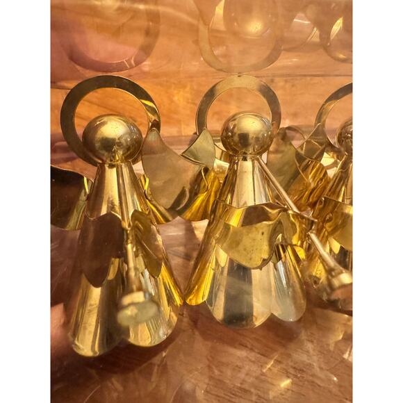 Set of 4 Vintage Gold Tone Christmas Angel Napkin Rings/Holders NIB - Picture 2 of 9